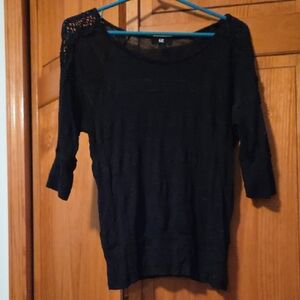 Iz Byer Classic Black Blouse